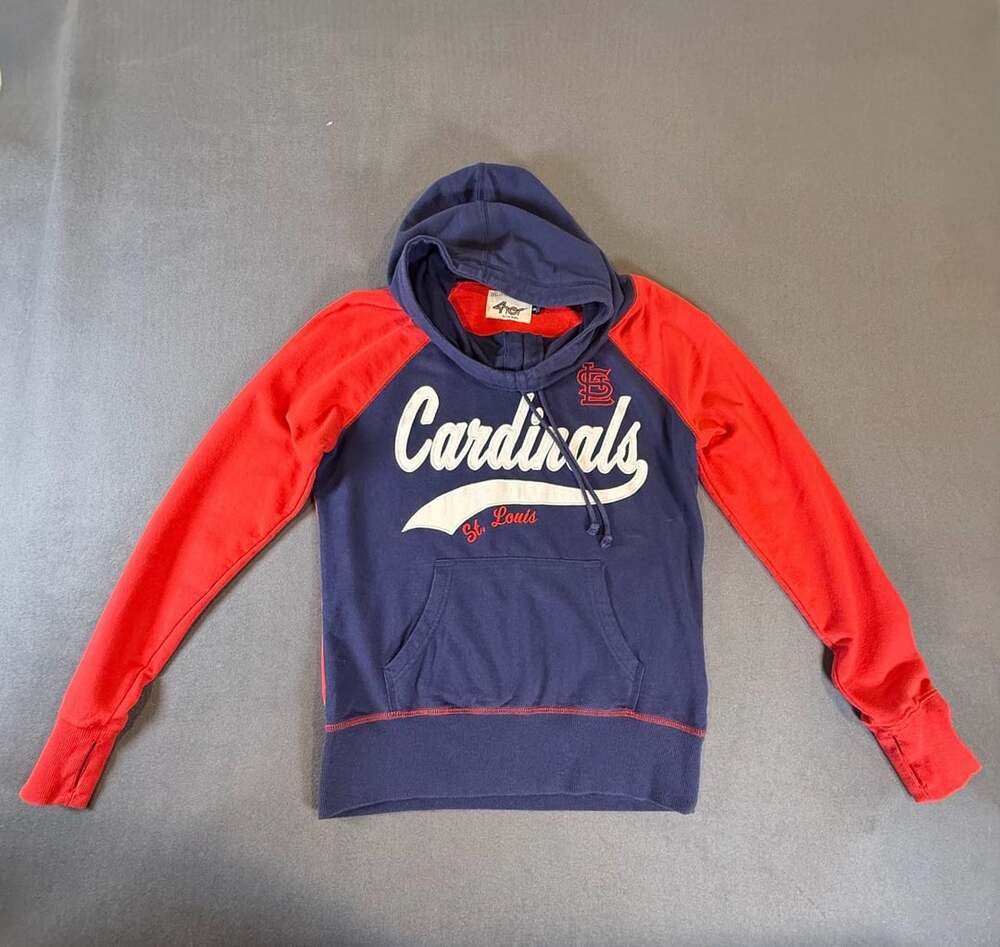 St. Louis Cardinals 4her Blue & Red Hoodie Sweatshirt Women's Medium